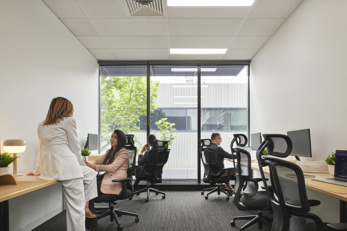 Black H2 Ergonomic Medium Back Office Task Chair in at Waterman Moonee Ponds Coworking Centre Private Office Supplies by Coworking Solutions