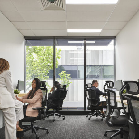 Black H2 Ergonomic Medium Back Office Task Chair in at Waterman Moonee Ponds Coworking Centre Private Office Supplies by Coworking Solutions