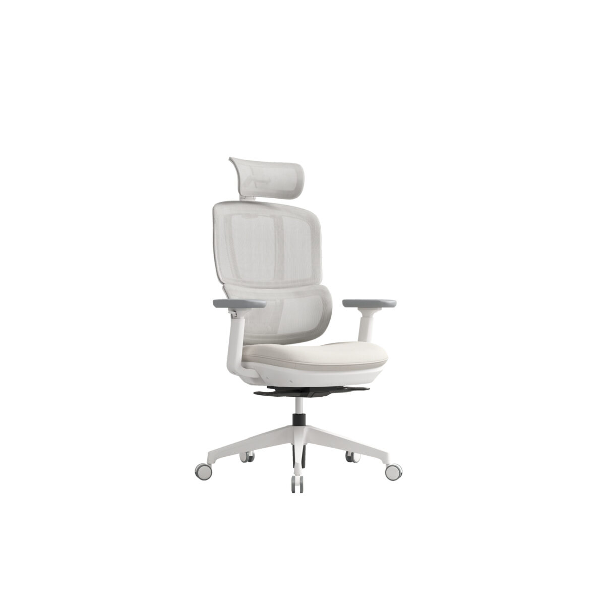 Angle view of White H2 H2 Ergonomic Medium Back Office Task Chair for Coworking Spaces and Commercial Offices