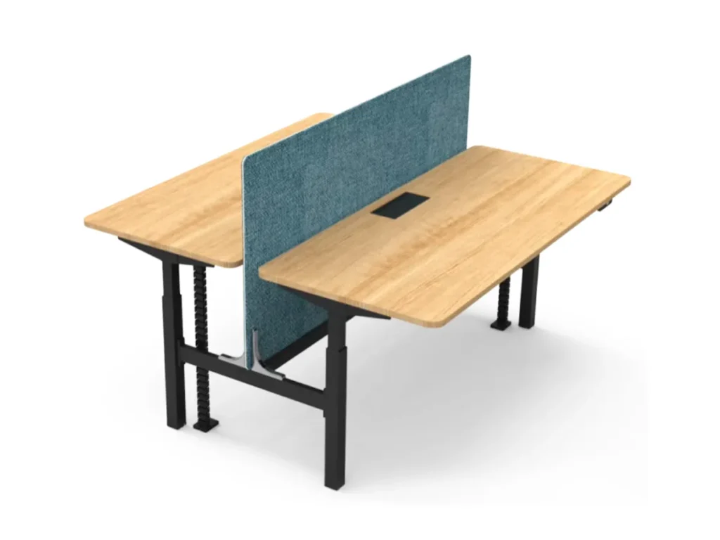 Back to back sit-to-stand stand office desks for Coworking Spaces supplied by Coworking Solutions