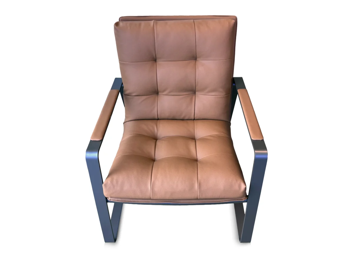 UC Brown Lounge Leather Armchair - Image 2