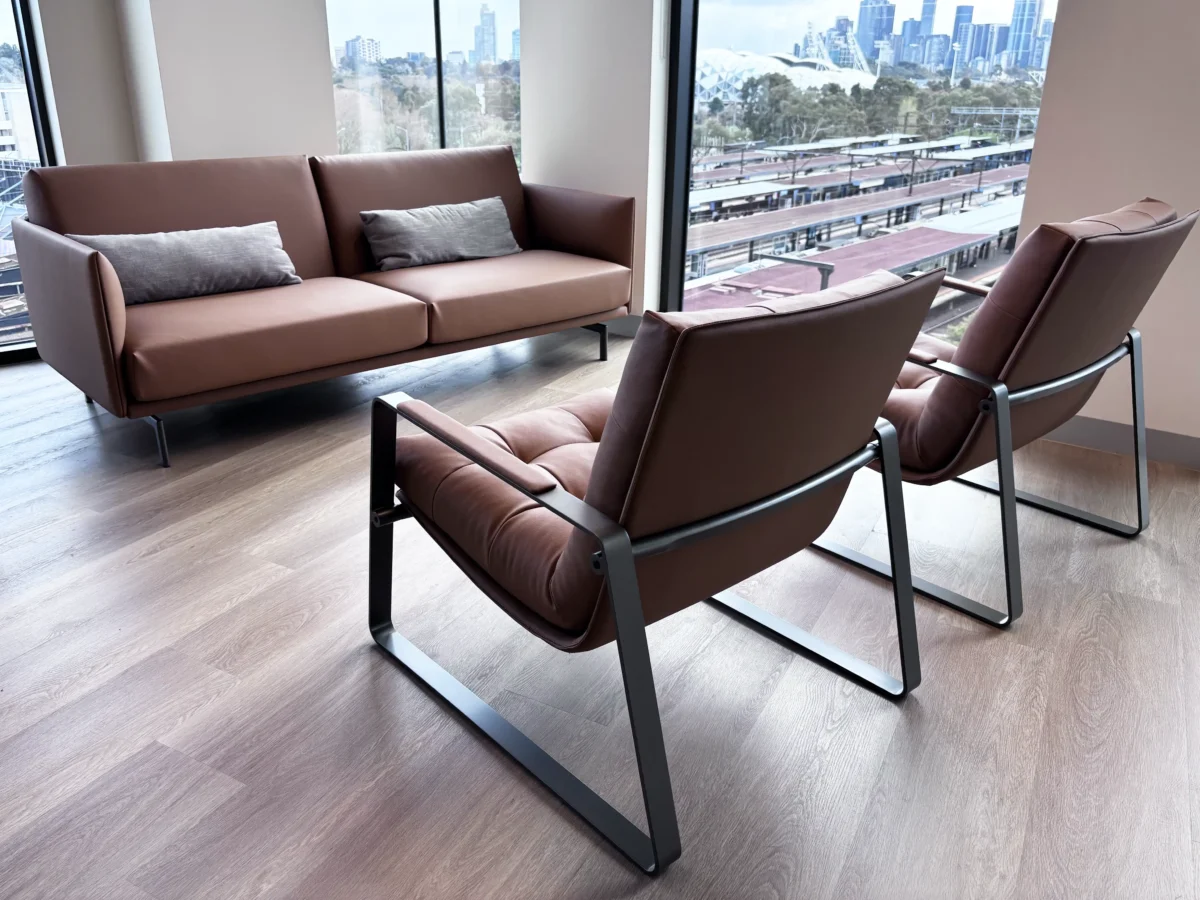 UC Brown Lounge Leather Armchair - Image 4