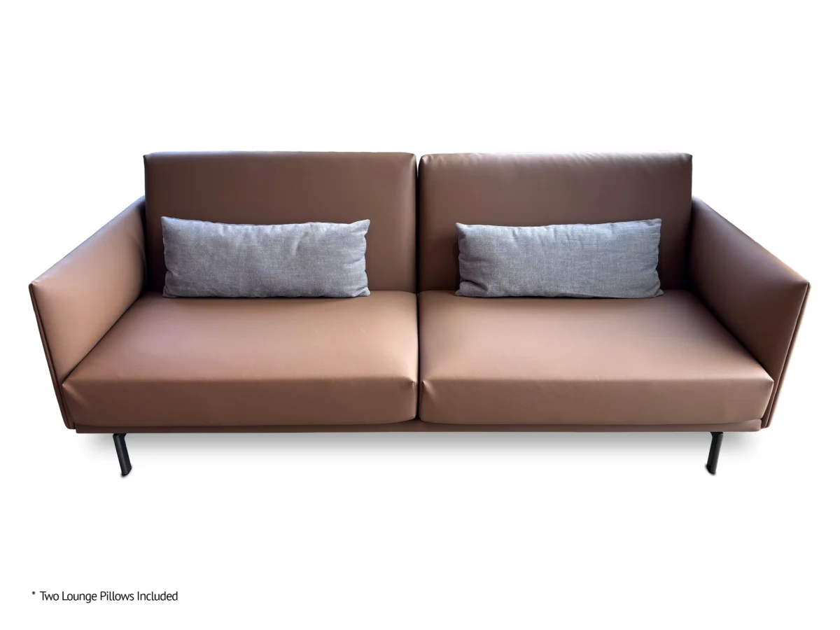 Aulenti 3-Seat Office Lounge Sofa - Tan/Brown Leather