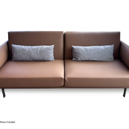 Aulenti 3-Seat Office Lounge Sofa - Tan/Brown Leather
