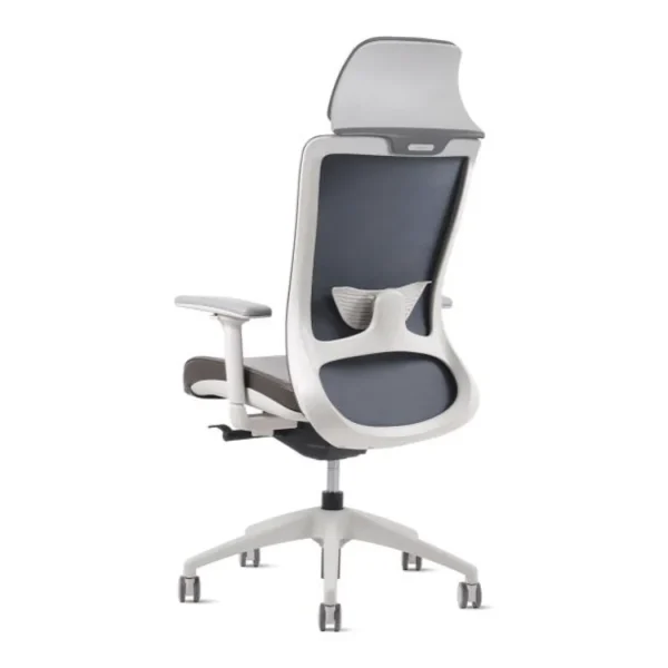 Winger Ergonomic Workspace Office Mesh Chair with Headrest in White